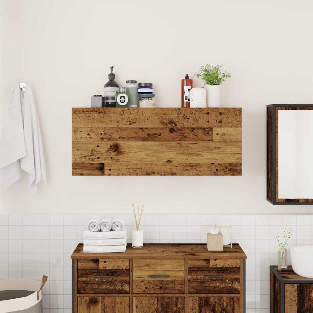 vidaXL Armoire murale de salle de bain aspect bois de récupération 100x25x40 cm en bois d'ingénierie