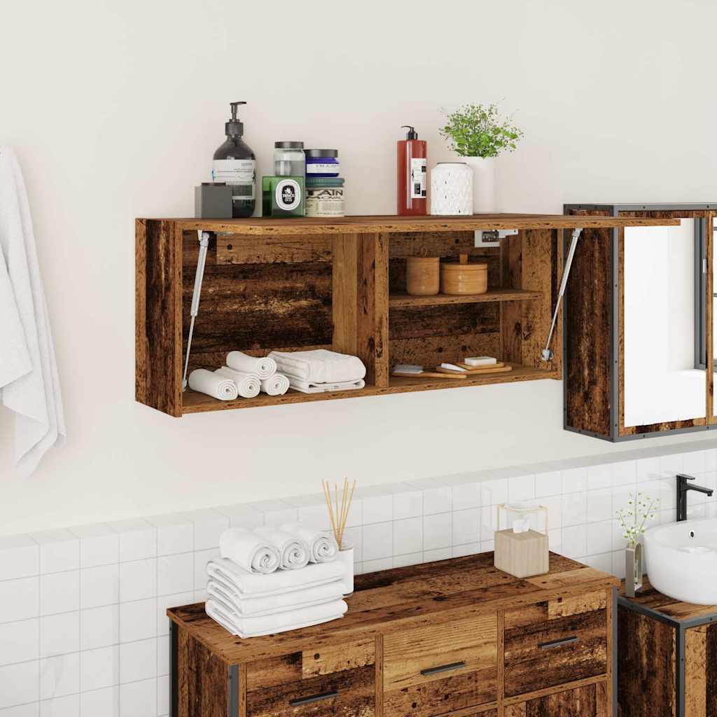 vidaXL Armoire murale de salle de bain aspect bois de récupération 100x25x40 cm en bois d'ingénierie