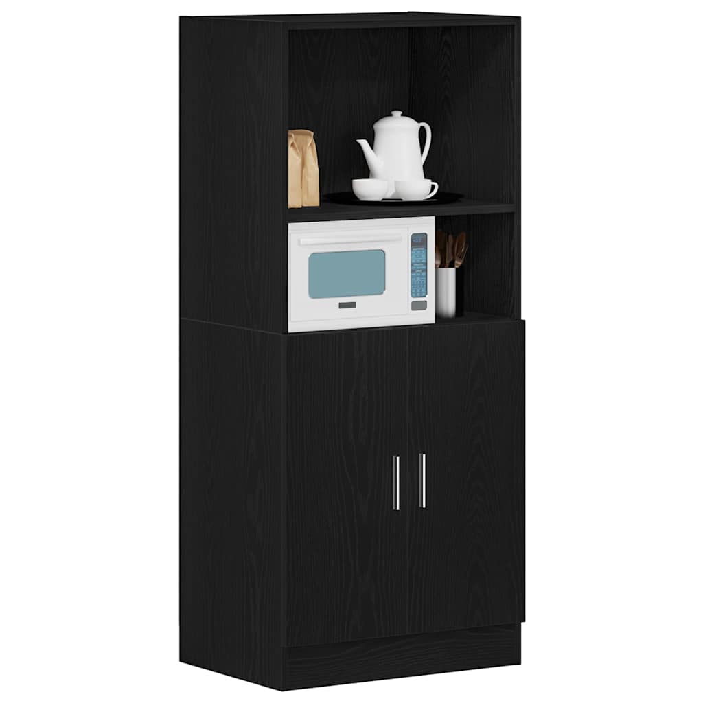 vidaXL Küchenschrank Schwarz 57x41,5x131,5 cm Holzwerkstoff