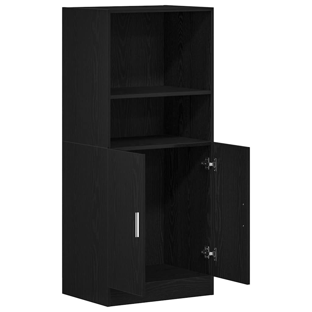 vidaXL Küchenschrank Schwarz 57x41,5x131,5 cm Holzwerkstoff