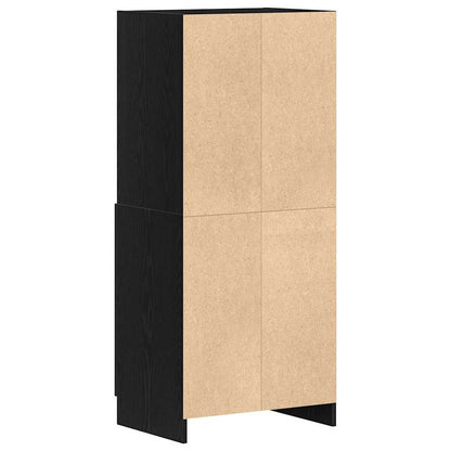 vidaXL Küchenschrank Schwarz 57x41,5x131,5 cm Holzwerkstoff