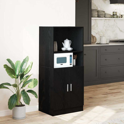 vidaXL Küchenschrank Schwarz 57x41,5x131,5 cm Holzwerkstoff