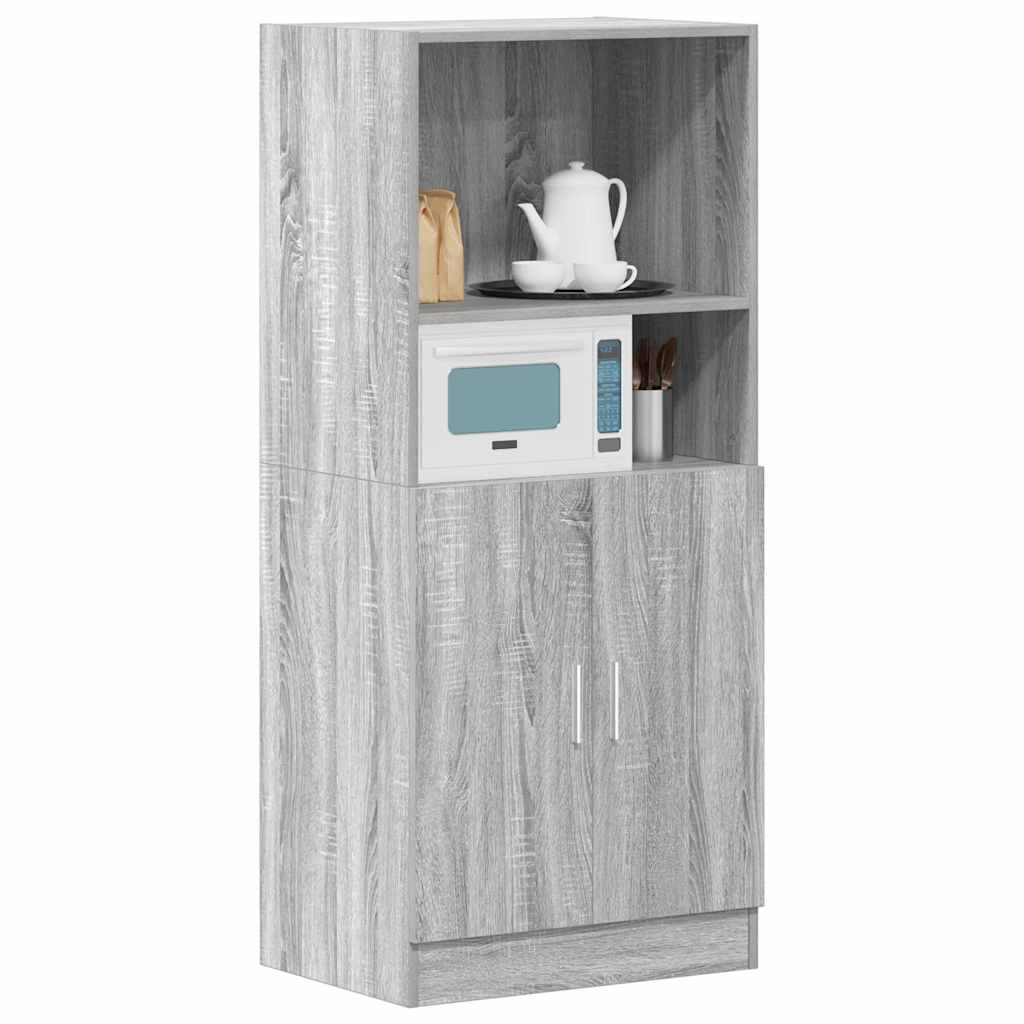 vidaXL Küchenschrank Grau Sonoma 57x41,5x131,5 cm Holzwerkstoff