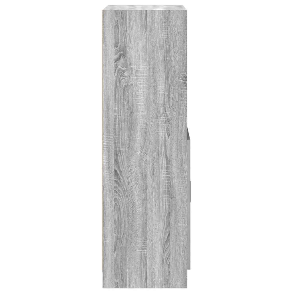 vidaXL Küchenschrank Grau Sonoma 57x41,5x131,5 cm Holzwerkstoff