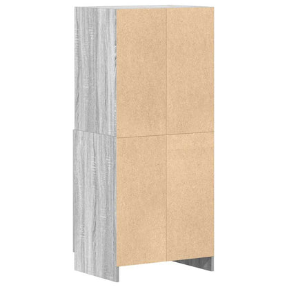 vidaXL Küchenschrank Grau Sonoma 57x41,5x131,5 cm Holzwerkstoff