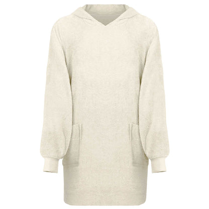 Decken-Hoodie KINN Creme L Baumwolle