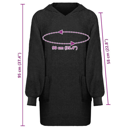 Decken-Hoodie KINN Schwarz L Baumwolle