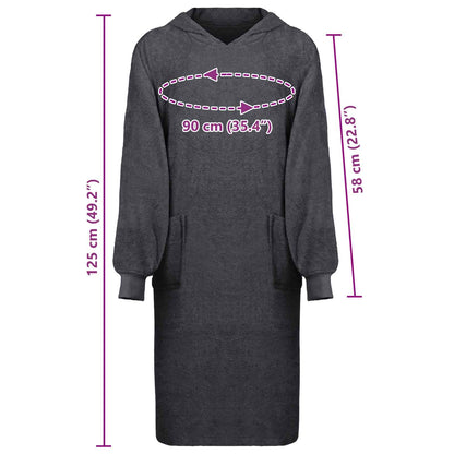 Decken-Hoodie KINN Anthrazit XL Baumwolle