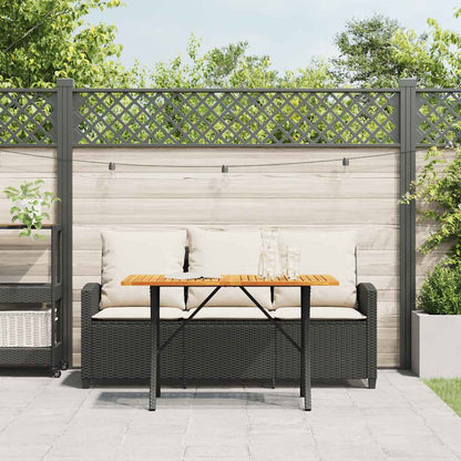 vidaXL Canapé de jardin 3 places avec coussins et table en résine tressée noire