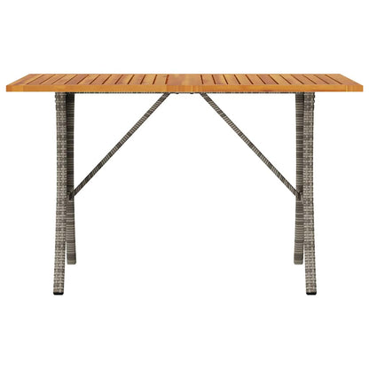 Gartensofa 3-Sitzer mit Kissen & Tisch Grau Poly Rattan