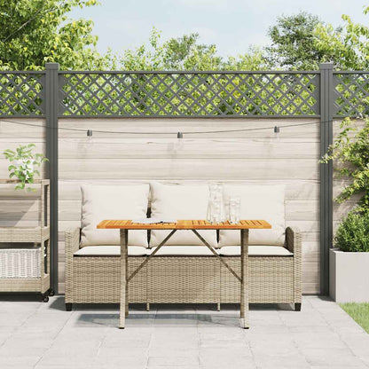 vidaXL Gartensofa 3-Sitzer mit Kissen & Tisch Beige Poly Rattan