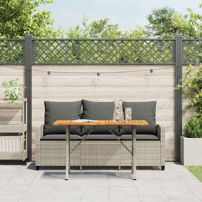 vidaXL Canapé de jardin 3 places avec coussins et table Gris clair Résine tressée