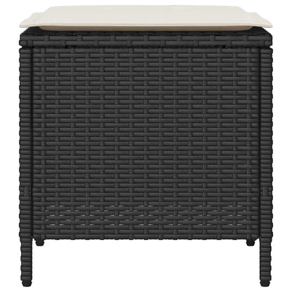 4-tlg. Garten-Sofagarnitur mit Kissen Schwarz Poly Rattan