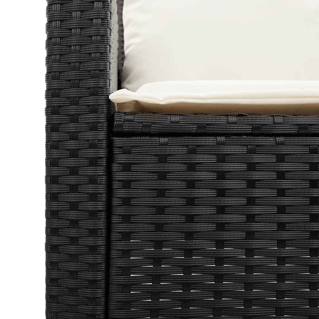 4-tlg. Garten-Sofagarnitur mit Kissen Schwarz Poly Rattan