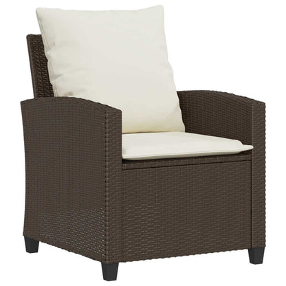 vidaXL Salon de jardin 4 pcs avec coussins résine tressée marron