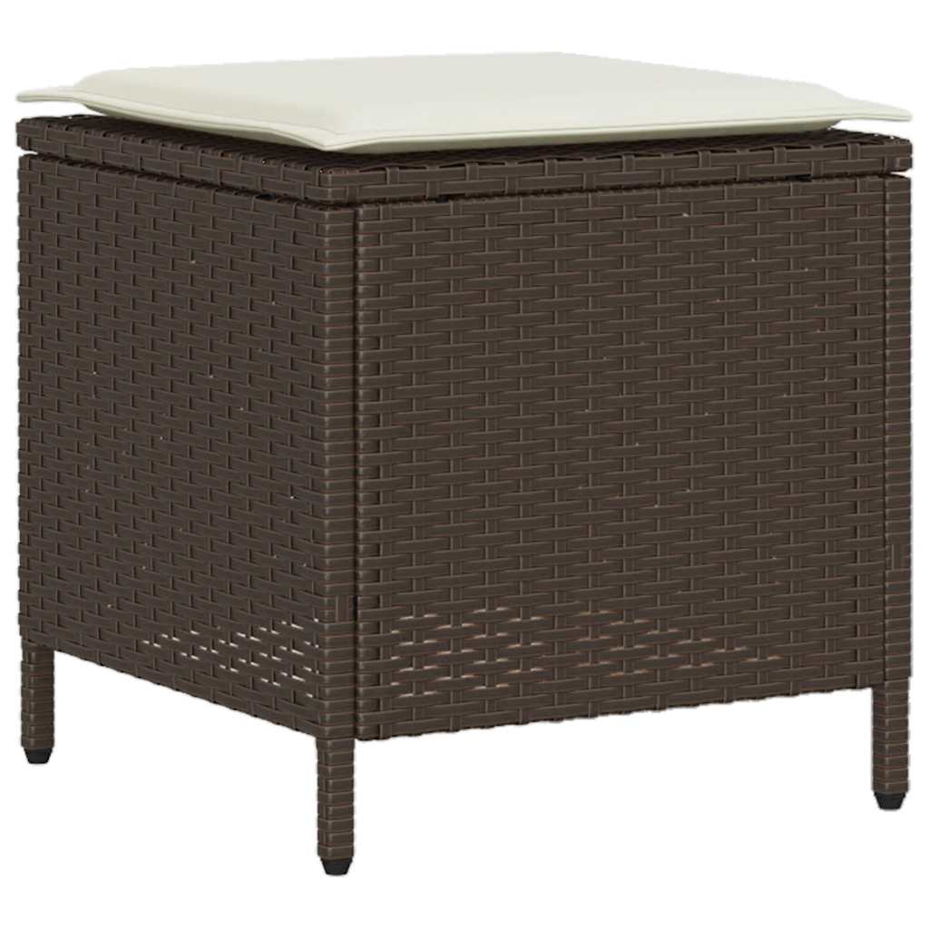 4-tlg. Garten-Sofagarnitur mit Kissen Braun Poly Rattan