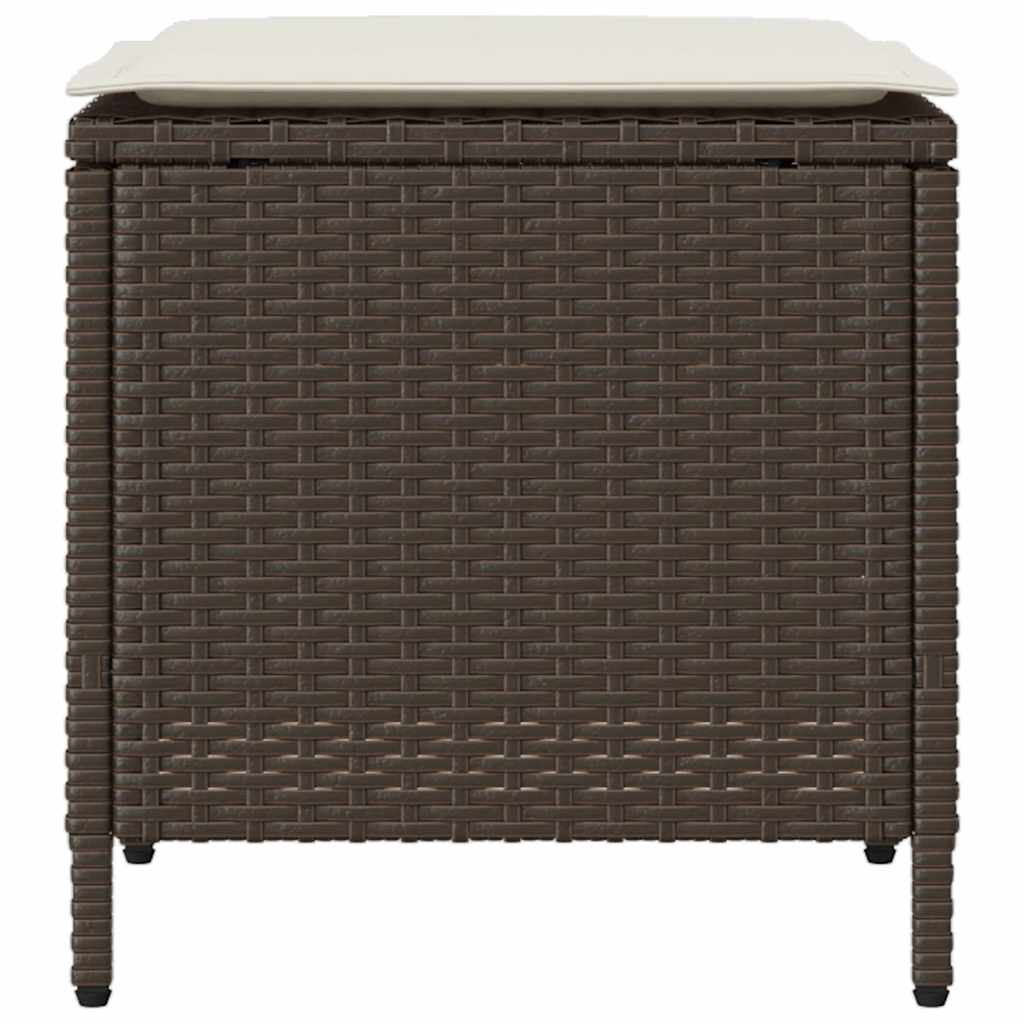 4-tlg. Garten-Sofagarnitur mit Kissen Braun Poly Rattan