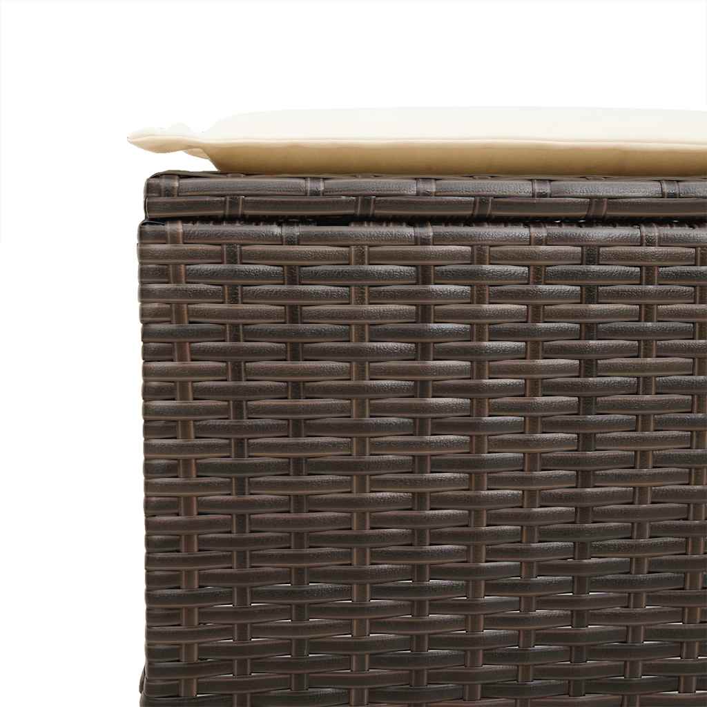 4-tlg. Garten-Sofagarnitur mit Kissen Braun Poly Rattan