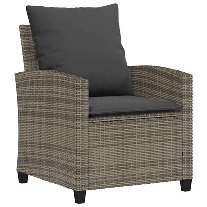 vidaXL Salon de jardin 4 pcs avec coussins Gris Résine tressée