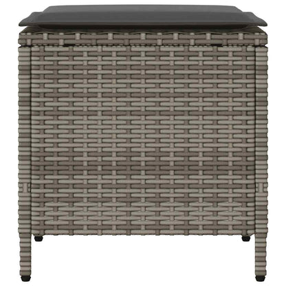 4-tlg. Garten-Sofagarnitur mit Kissen Grau Poly Rattan