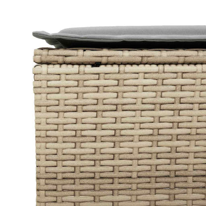 4-tlg. Garten-Sofagarnitur mit Kissen Beige Poly Rattan