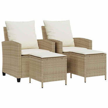 vidaXL Ensemble de canapés de jardin 4 pcs avec coussins en résine tressée beige