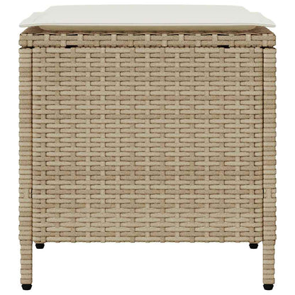 4-tlg. Garten-Sofagarnitur mit Kissen Beige Poly Rattan