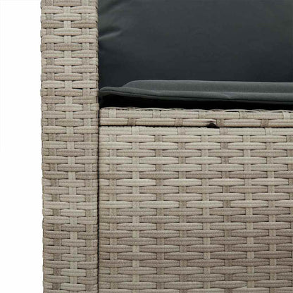 4-tlg. Garten-Sofagarnitur mit Kissen Hellgrau Poly Rattan