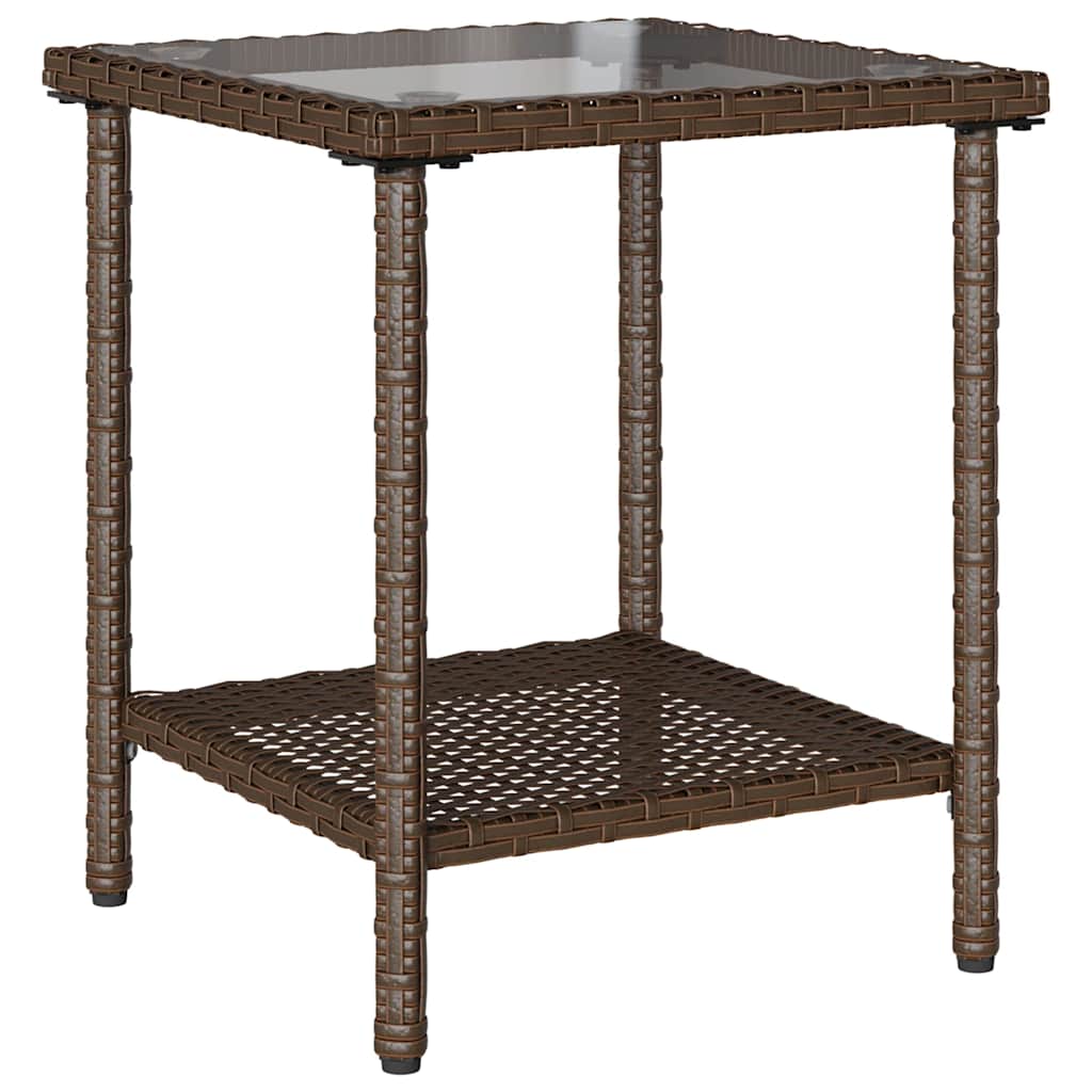 vidaXL Canapé de jardin d'angle avec table et coussins en polyrotin marron