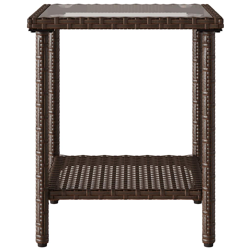 vidaXL Canapé de jardin d'angle avec table et coussins en polyrotin marron