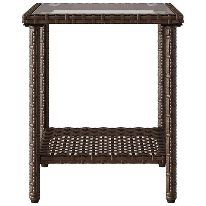 vidaXL Canapé de jardin d'angle avec table et coussins en polyrotin marron