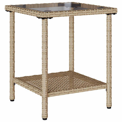 vidaXL Canapé d'angle de jardin avec table et coussins en polyrotin beige