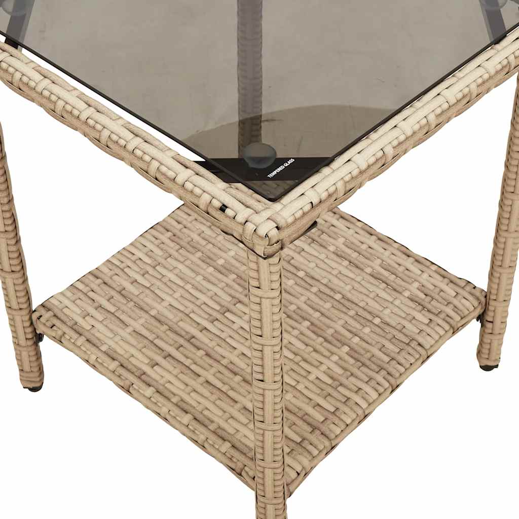 vidaXL Canapé d'angle de jardin avec table et coussins en polyrotin beige