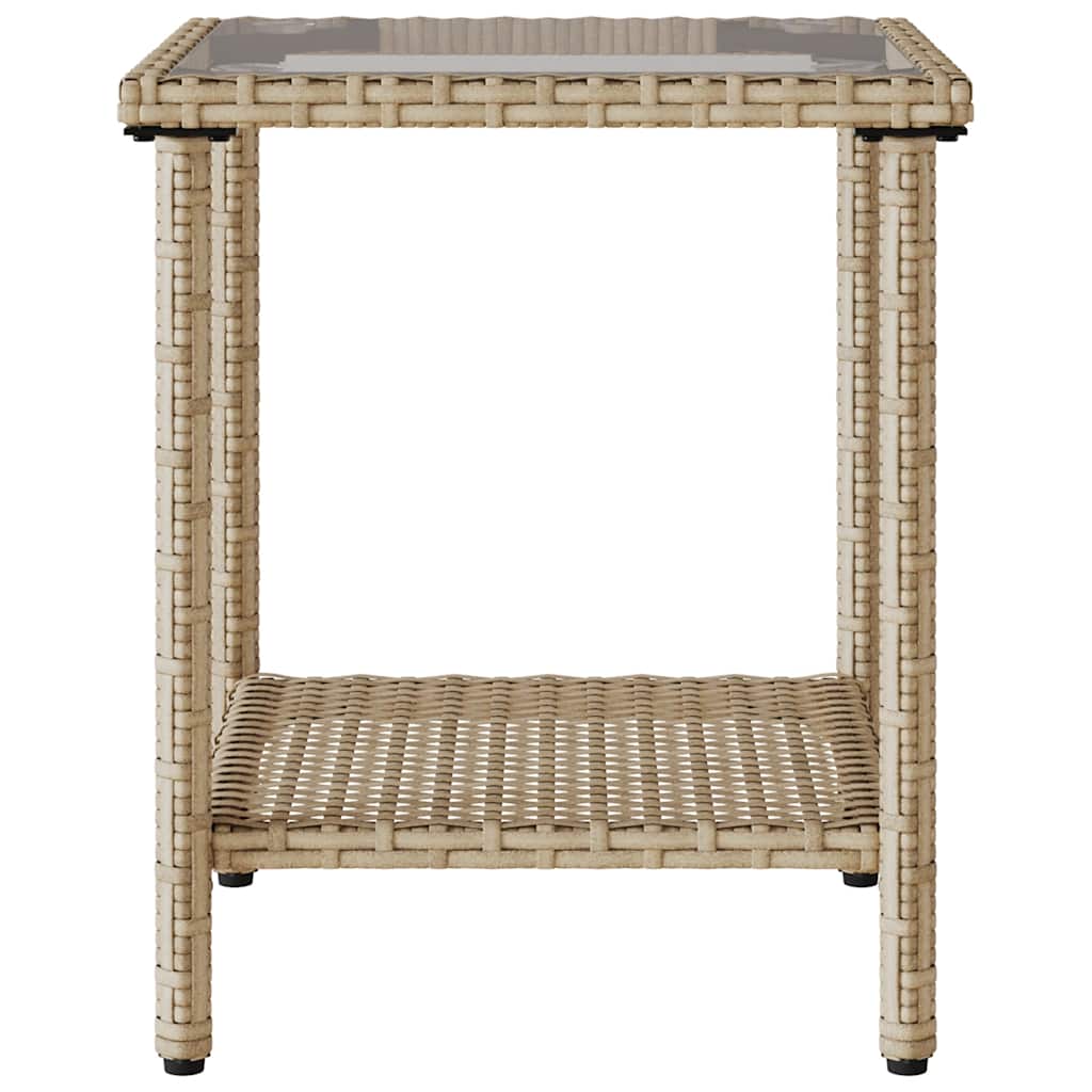 vidaXL Salon de jardin en L avec table et coussins en polyrotin beige