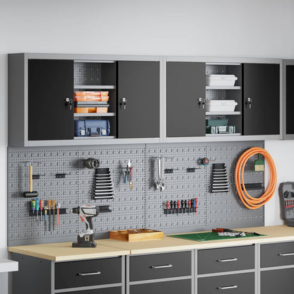 Werkzeugschrank-Set 6 pcs Schwarz Pulverbeschichteter Stahl