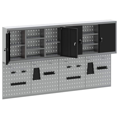 Werkzeugschrank-Set 6 pcs Schwarz Pulverbeschichteter Stahl