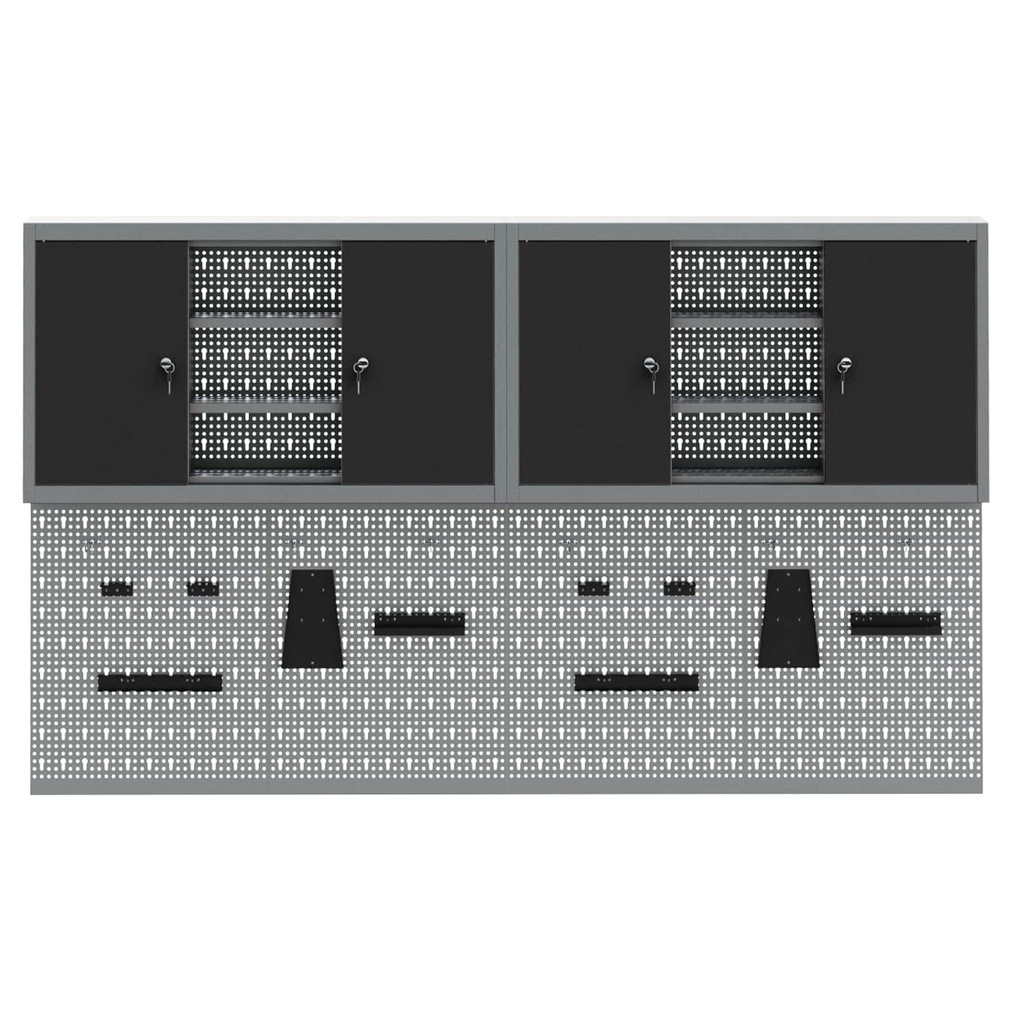 Werkzeugschrank-Set 6 pcs Schwarz Pulverbeschichteter Stahl