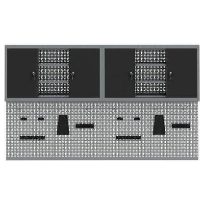 Werkzeugschrank-Set 6 pcs Schwarz Pulverbeschichteter Stahl