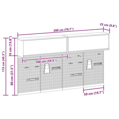 Werkzeugschrank-Set 6 pcs Rot Pulverbeschichteter Stahl