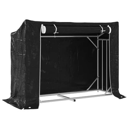 vidaXL Brennholzregal mit Regenschutz 151x60,5x110,5 cm Stahl Verzinkt