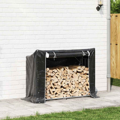 vidaXL Brennholzregal mit Regenschutz 151x60,5x110,5 cm Stahl Verzinkt