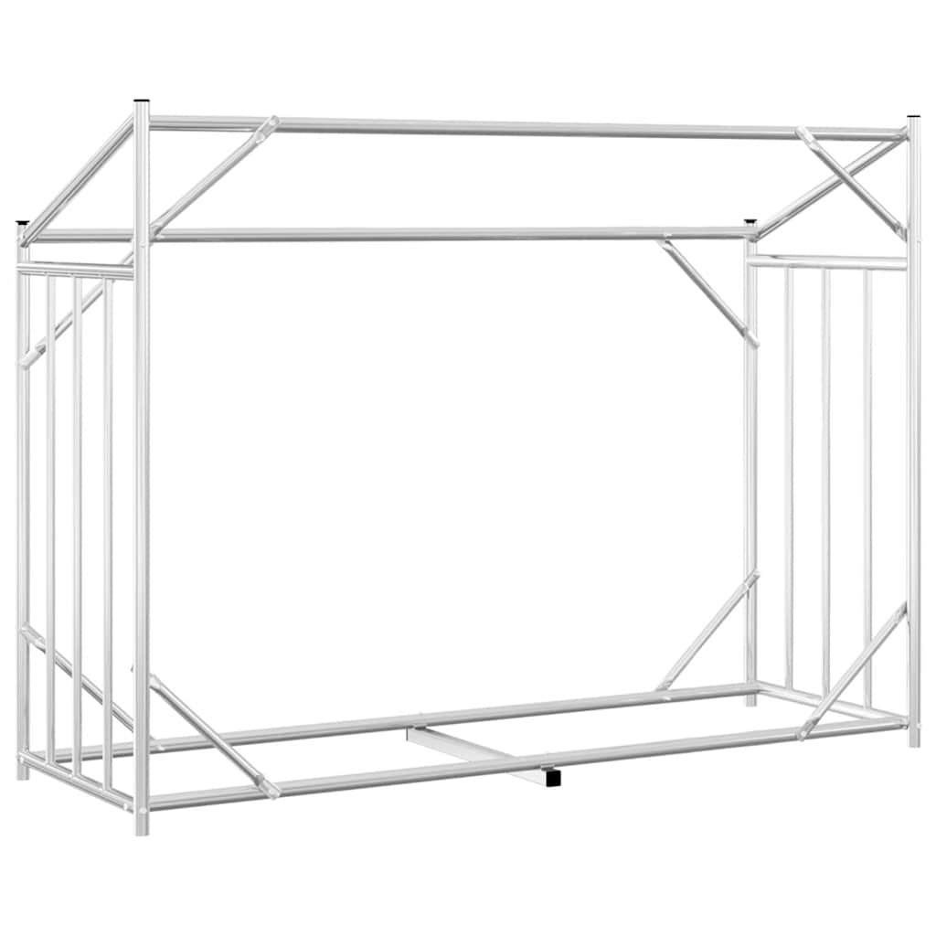 vidaXL Brennholzregal mit Regenschutz 151x60,5x110,5 cm Stahl Verzinkt