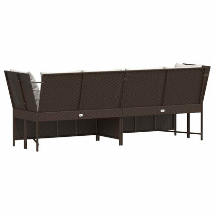 vidaXL Canapé de jardin avec coussins marron résine tressée