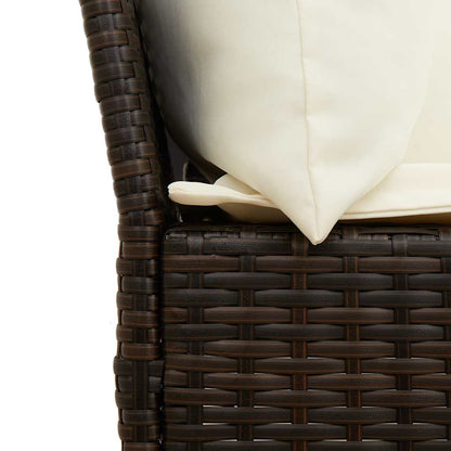 vidaXL Canapé de jardin avec coussins marron résine tressée