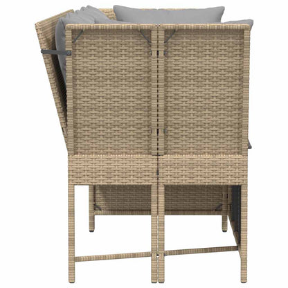 vidaXL Gartensofa mit Kissen Beige Poly Rattan