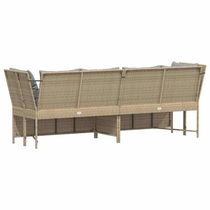 vidaXL Gartensofa mit Kissen Beige Poly Rattan