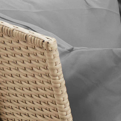 vidaXL Gartensofa mit Kissen Beige Poly Rattan