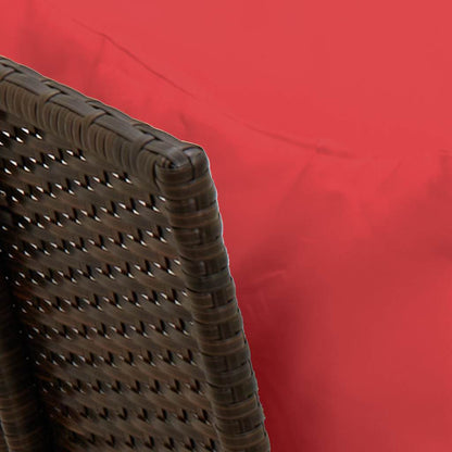 vidaXL Gartensofa mit Kissen Braun Poly Rattan