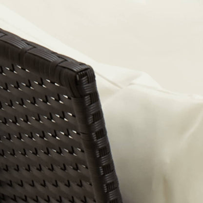 4-tlg. Garten-Essgruppe mit Kissen Schwarz Poly Rattan