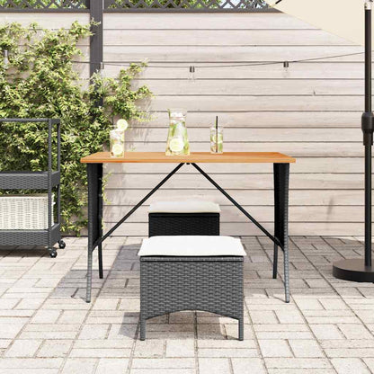 Gartentisch mit Akazienholzplatte 105x75x72 cm Poly Rattan